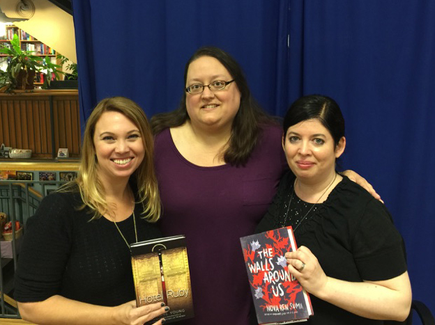 At BookPeople with Suzanne Young and my Writing Barn TA, Jess Capelle