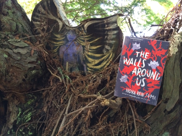 THE WALLS AROUND US is now available in paperback! Here we are in the woods of the Djerassi Resident Artists Program in California.